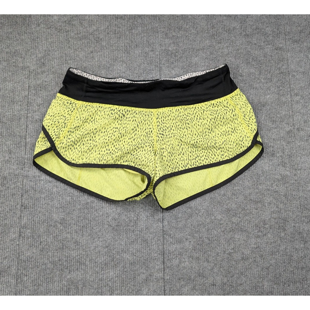 Lululemon Speed Up Shorts Womens 6 Lined Athleisure Lined Dottie Dash Yellow Run